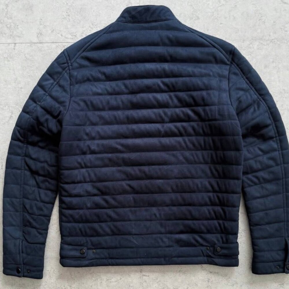 Dark Navy Puffer Lightweight Zip Up Jacket